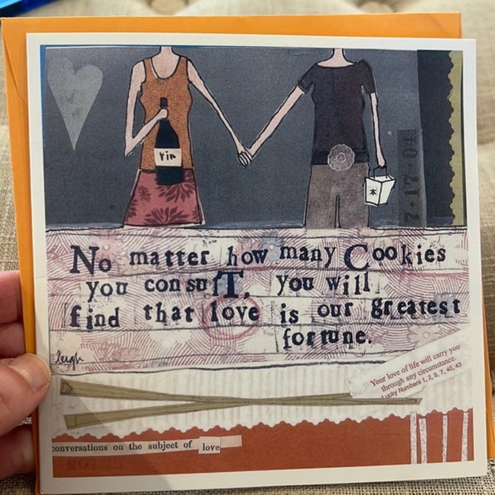 BRAND NEW CURLY GIRL DESIGN CARD ‘FORTUNE’ LOVE IS THE GREATEST FORTUNE CARD